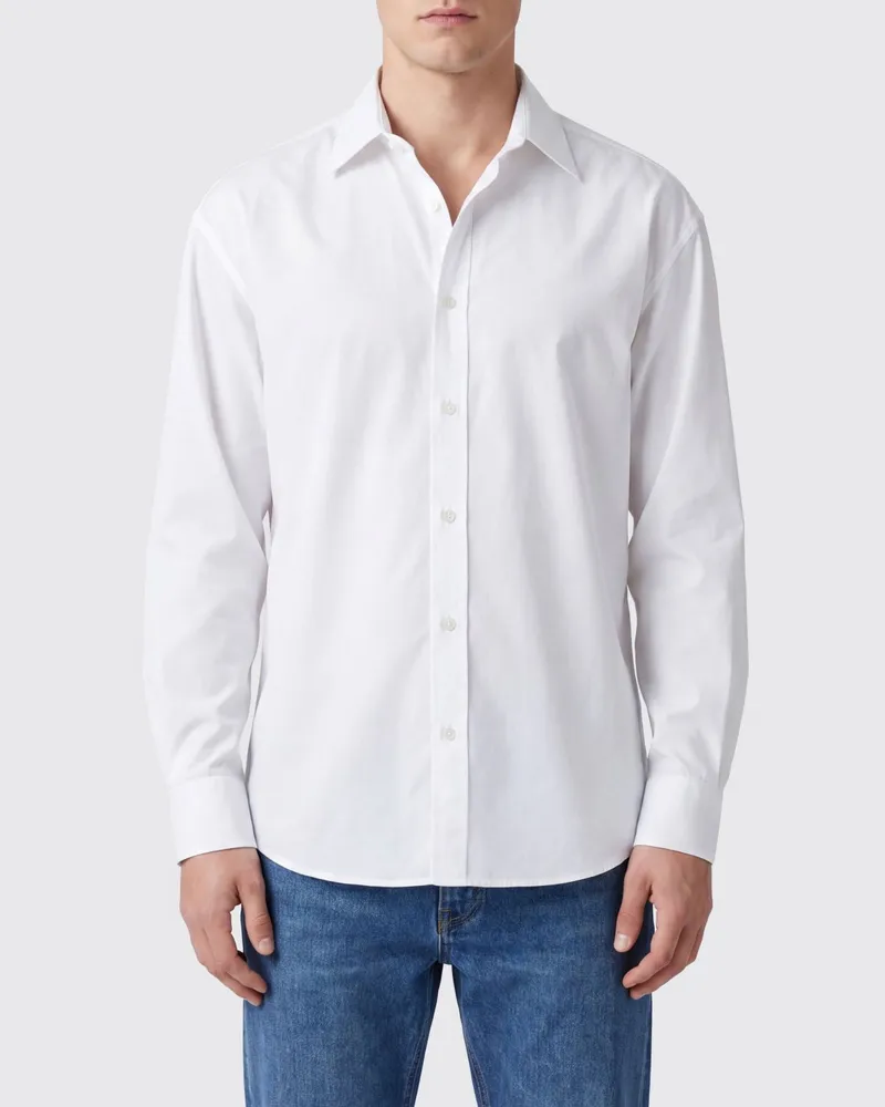 Maison Margiela Slim-Fit-Hemd von aus Baumwoll-Popeline mit französischem Kragen Weiß