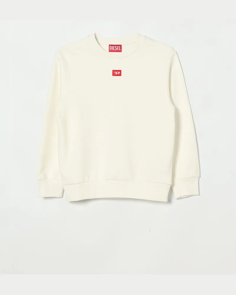 Diesel Rundhals-Sweatshirt mit Logo Weiß