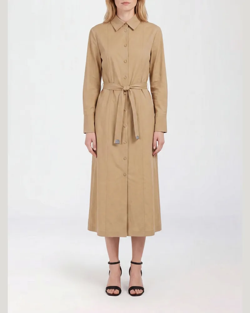 Max Mara Nordica Hemdblusenkleid aus Leinenmischung Braun