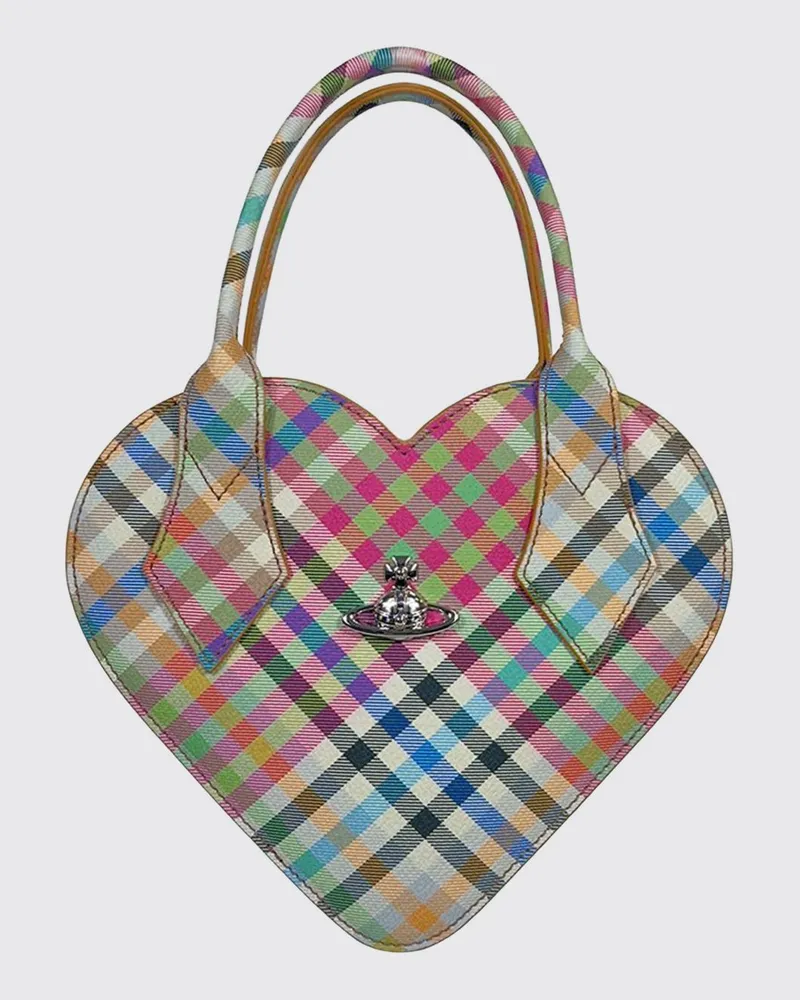 Vivienne Westwood Josephine herzförmige Mini-Tasche aus Tartan mit metallischem Orb-Logo Bunt