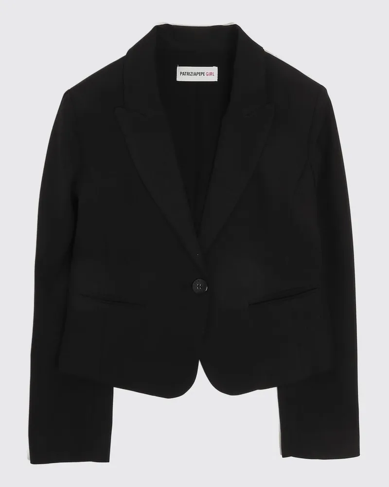 Patrizia Pepe Einreihiger Crêpe-Blazer Schwarz