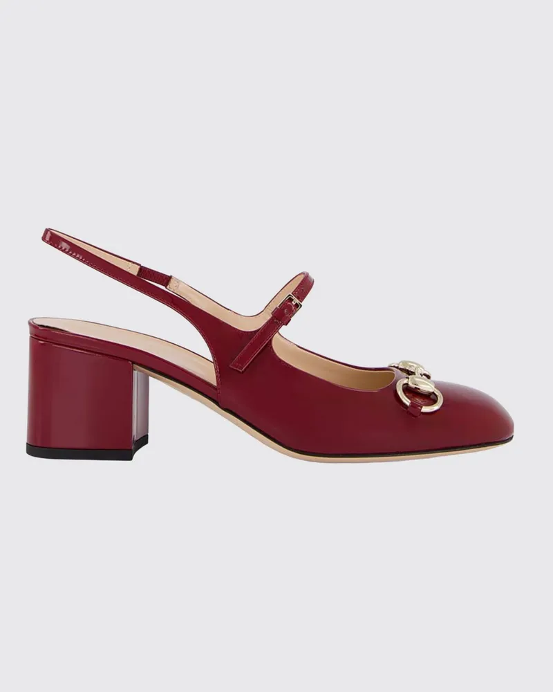 Gucci Lederpumps mit Horsebit-Detail Rot