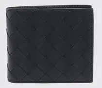Bifold-Geldbörse aus geflochtenem Kalbsleder mit Münzfach