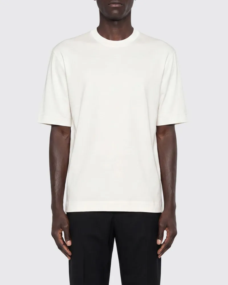 Ermenegildo Zegna T-Shirt aus Baumwolle und Seide Weiß