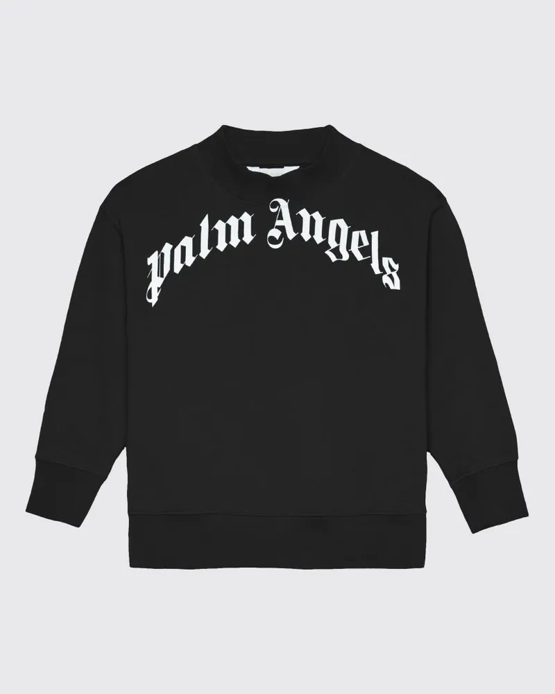 Palm Angels Baumwoll-Rundhals-Sweatshirt mit Logo Schwarz