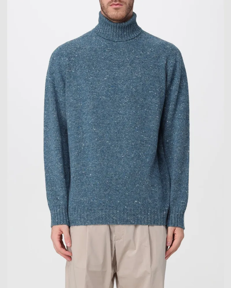 Drumohr  Langärmeliger Rollkragenpullover aus einer feinen Woll-Kaschmir-Mischung Navy