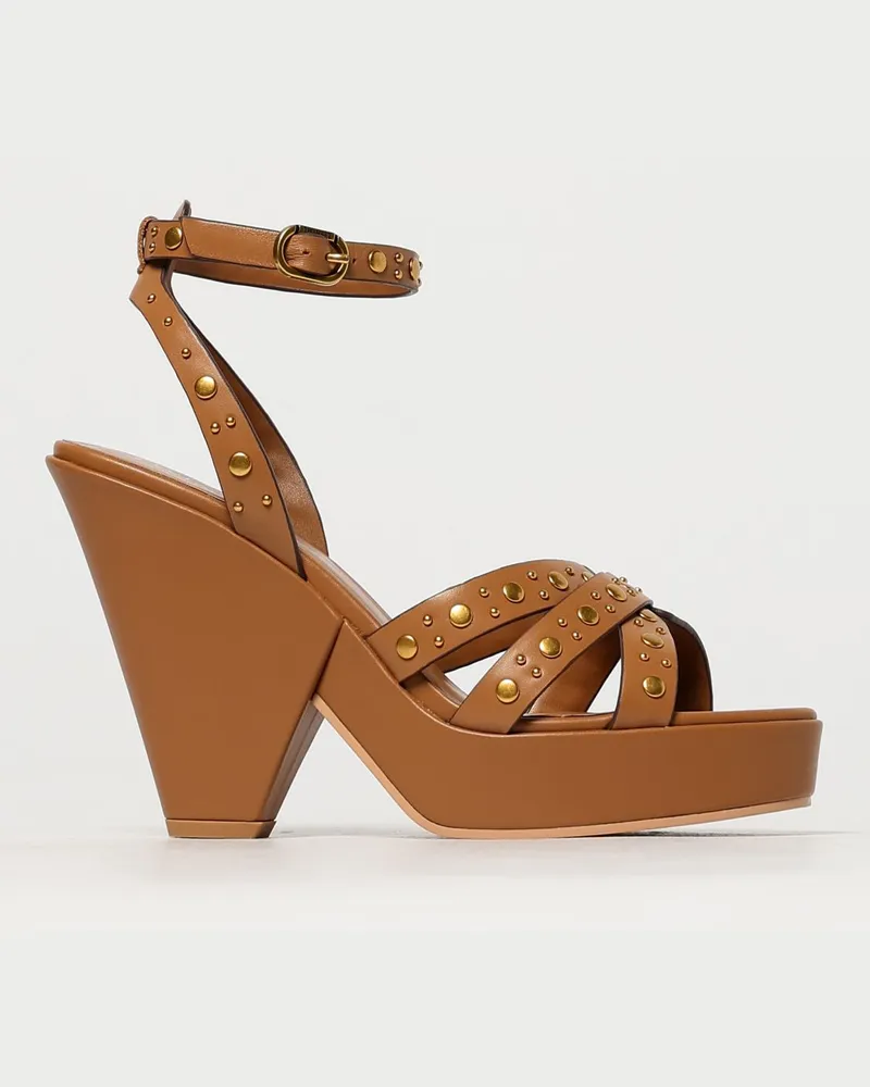 Twin-Set Flache sandalen damen Leder