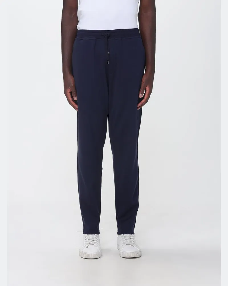 Brunello Cucinelli Jogginghose aus Wolle und Seide mit Kordelzug Blau