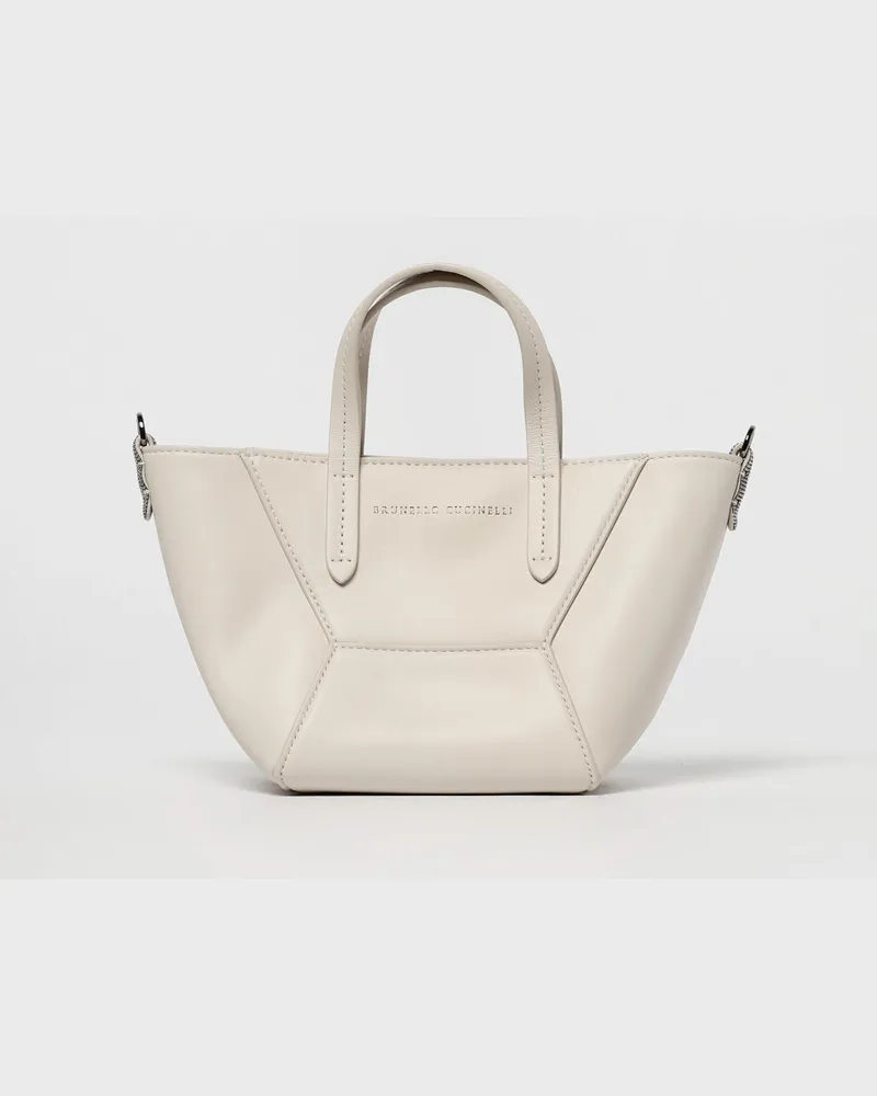 Brunello Cucinelli Schultertasche damen Ivory