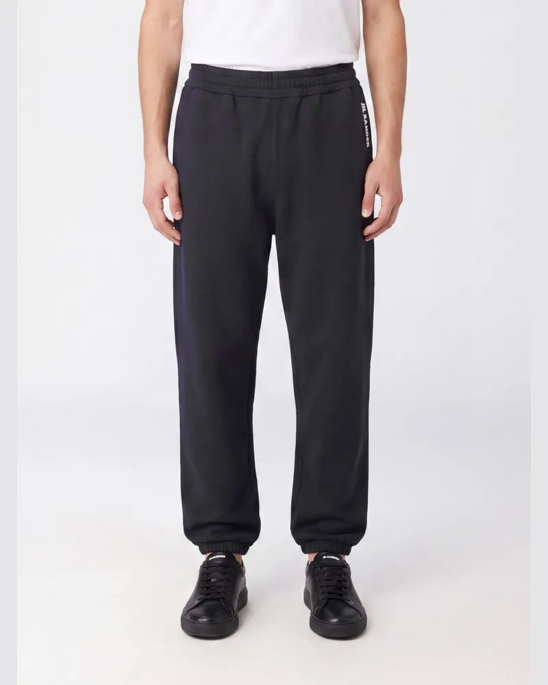 Jil Sander Jogginghose aus reiner Baumwolle mit elastischen Bündchen Schwarz