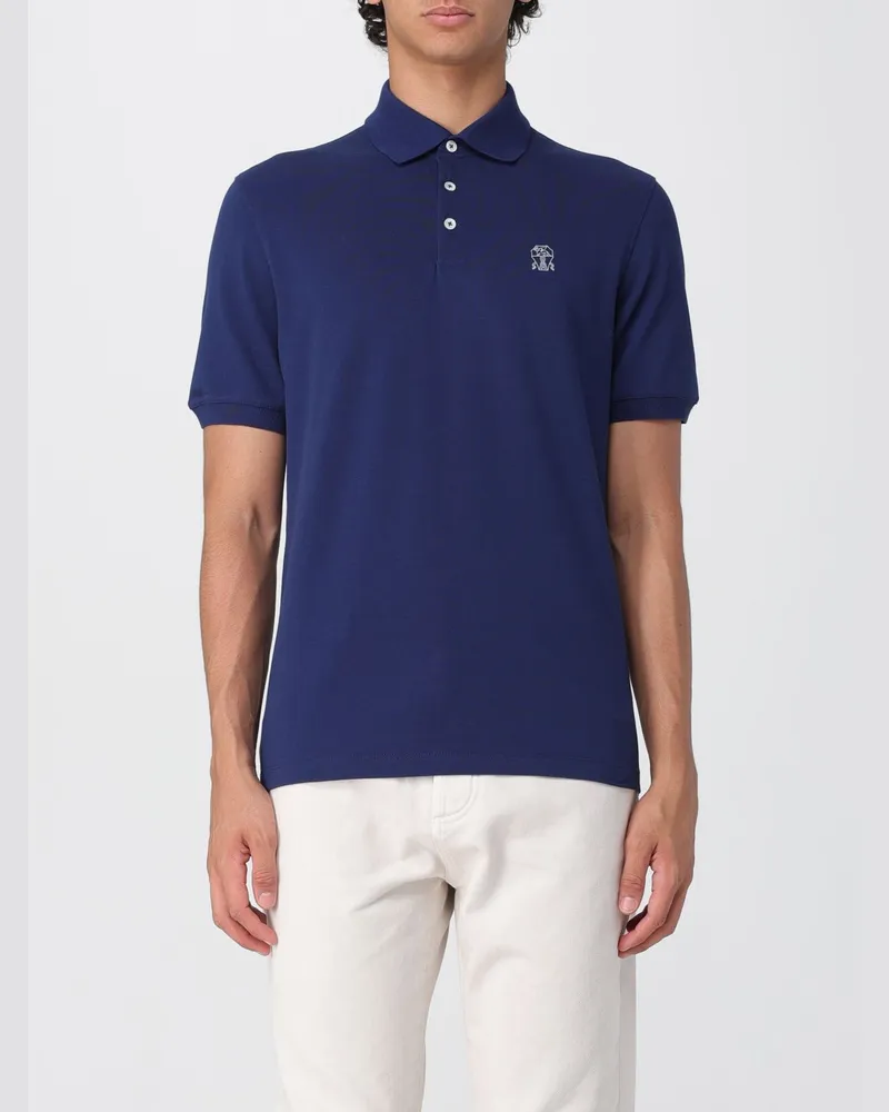 Brunello Cucinelli Polo herren Blau