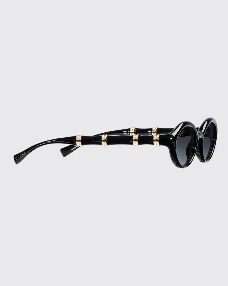 Gucci Sonnenbrille aus Acetat mit Bambuseffekt Schwarz