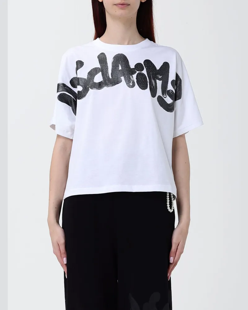 DISCLAIMER Relaxed-Fit-T-Shirt von aus Baumwolle mit Logo-Print und Rundhalsausschnitt Weiß