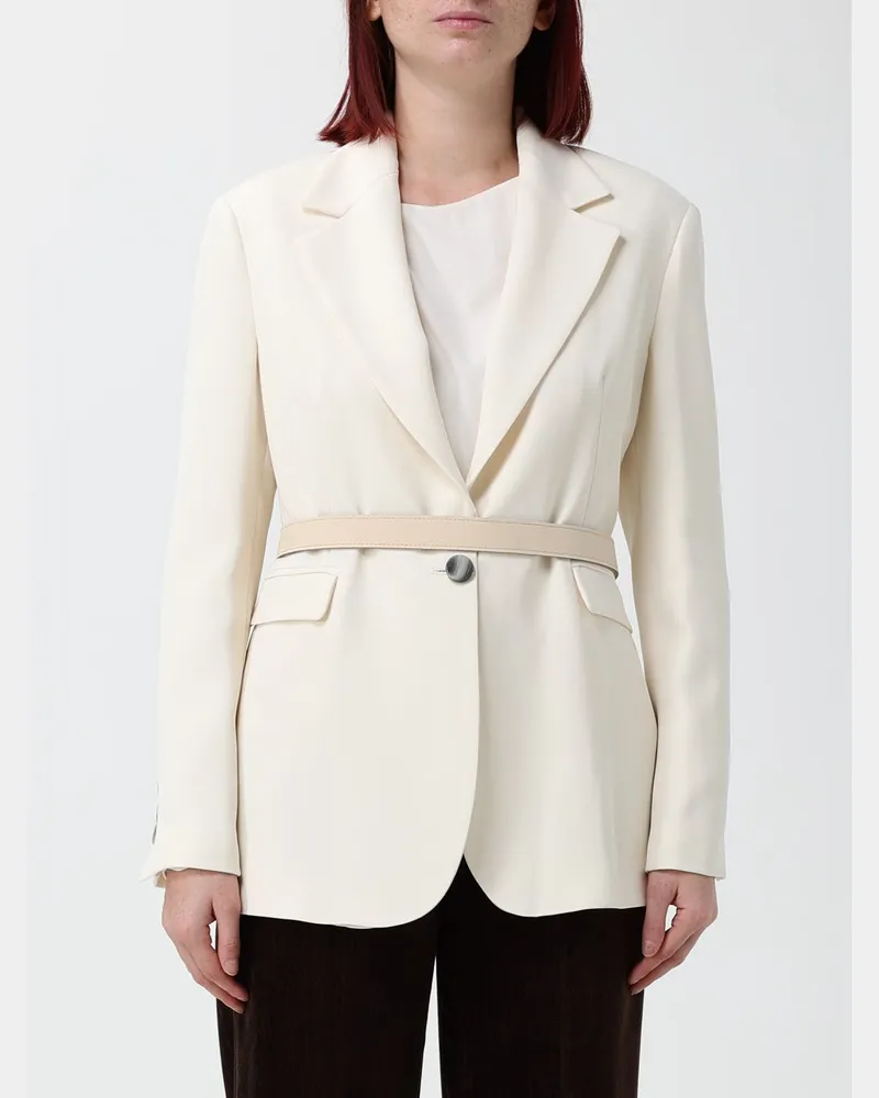 Hanita Einreihiger Blazer aus Viskosemischung mit Taillengürtel und Revers Yellow