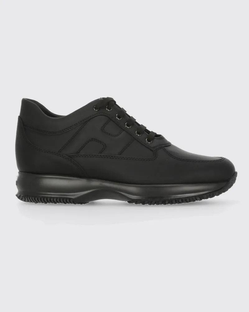 Hogan Interactive Low-Top-Sneakers aus Kalbsleder mit H-Logo Schwarz