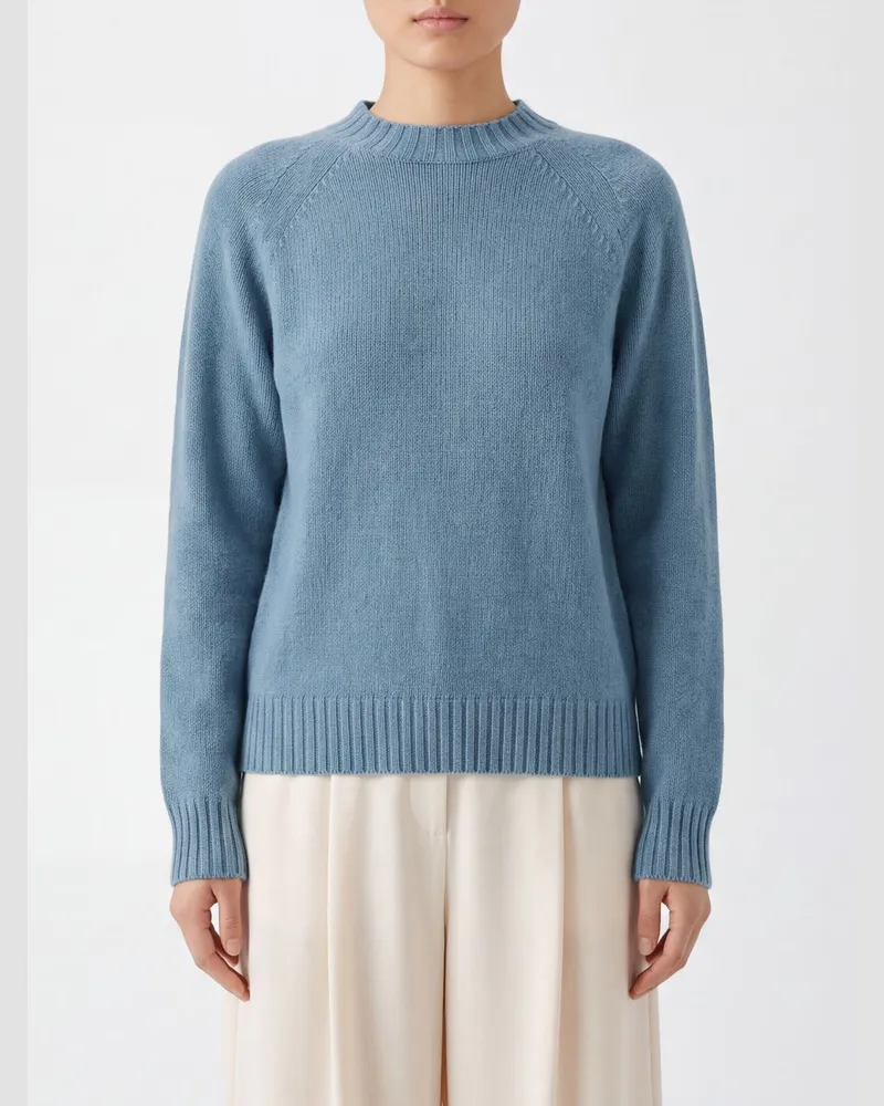 Drumohr  Slim-Fit-Rollkragenpullover aus gerippter Lammwolle Himmelblau