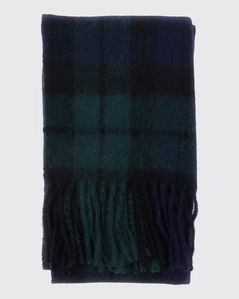 Barbour Schal mit Tartanmuster aus Woll-Kaschmir-Mischung mit Fransen Blau