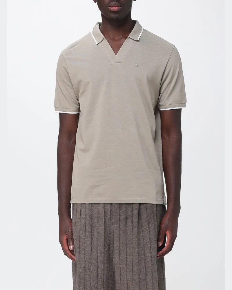 Emporio Armani Polohemd aus Baumwolle Kaki
