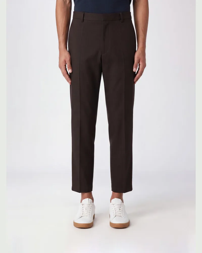 Jil Sander Slim Fit maßgeschneiderte Hose aus Wolle und Mohair Kakao