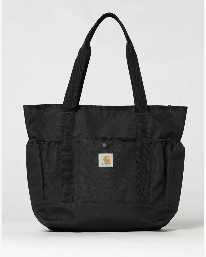 Carhartt WIP Calpton Schultertasche aus Polyester mit doppeltem Griff und Logo Schwarz