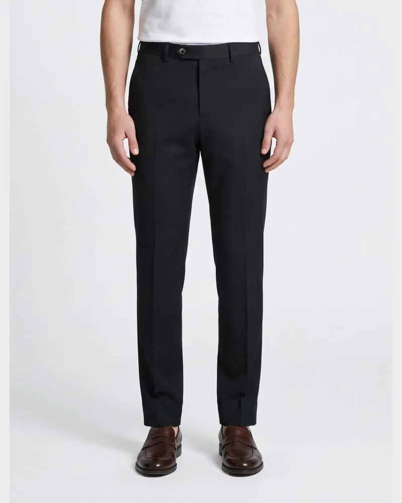 PT TORINO Slim Fit Chinohose aus Wollmischung mit dezentralem Verschluss Navy
