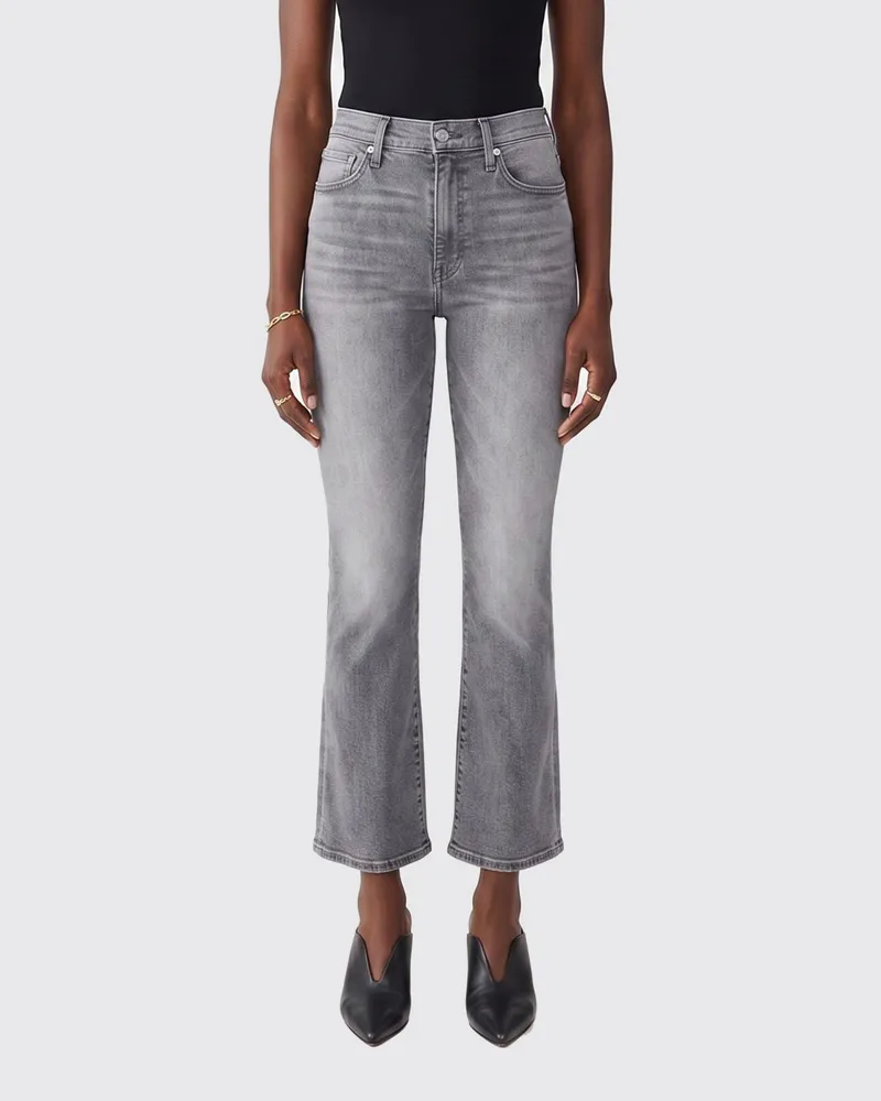 Mother High-Waist Flared Jeans aus Denim im Five-Pocket-Design Grau