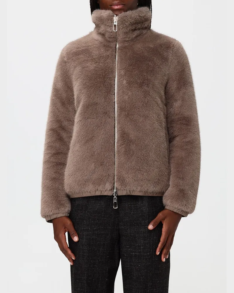 DUNO Manila Pejo Lari Wendejacke aus Kunstpelz mit Stehkragen Braun
