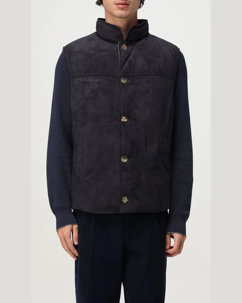 Brunello Cucinelli Weste herren Blau