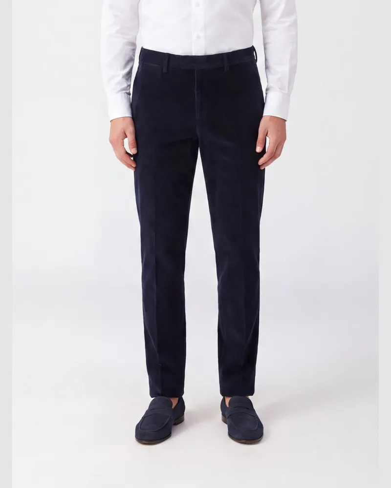 Briglia 1949 Slim-Fit-Chino-Hose von aus Baumwollsamt Blau