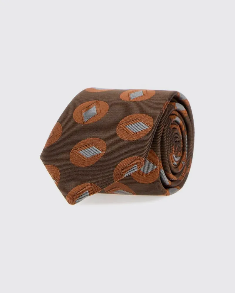 Giorgio Armani Seidenkrawatte mit abstraktem Jacquard-Muster Braun
