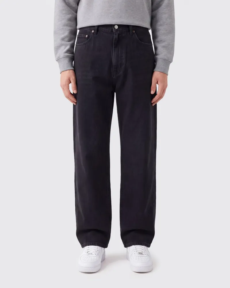 Maison Margiela Mid-Rise Wide-Leg Jeans aus schwarzem Baumwolldenim Schwarz