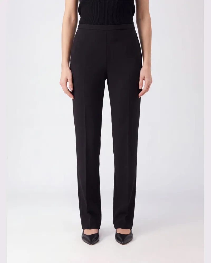 The Row Skinny-Hose aus reiner Wolle mit seitlichem Reißverschluss Schwarz