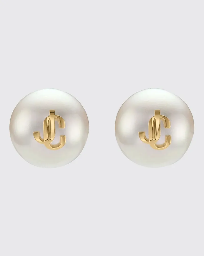 Jimmy Choo Ohrstecker mit JC-Monogramm und Kunstperlen Gold