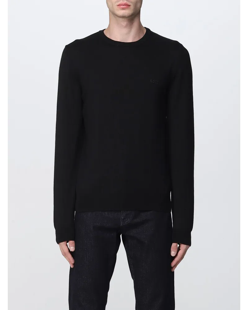 HUGO BOSS Herren Pullover Schwarz