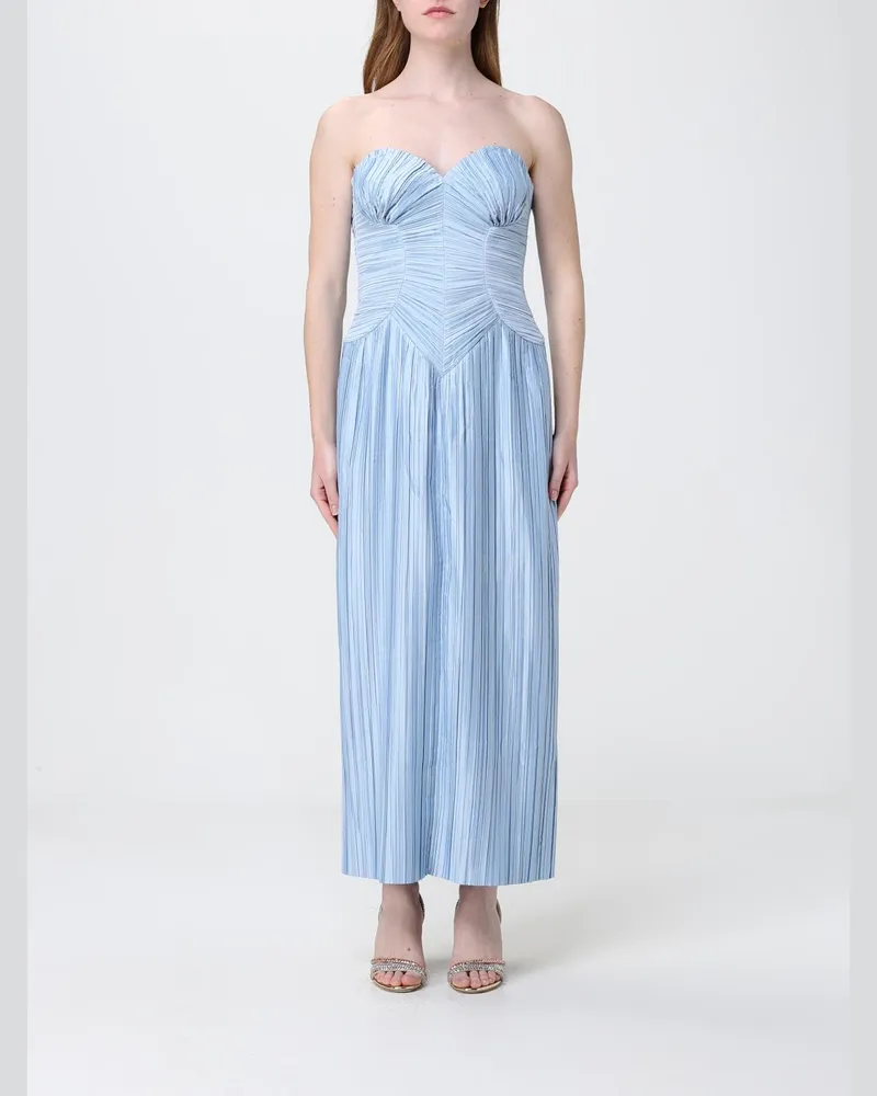 Cult Gaia Ashika Bustierkleid aus plissiertem Crêpe Hellblau