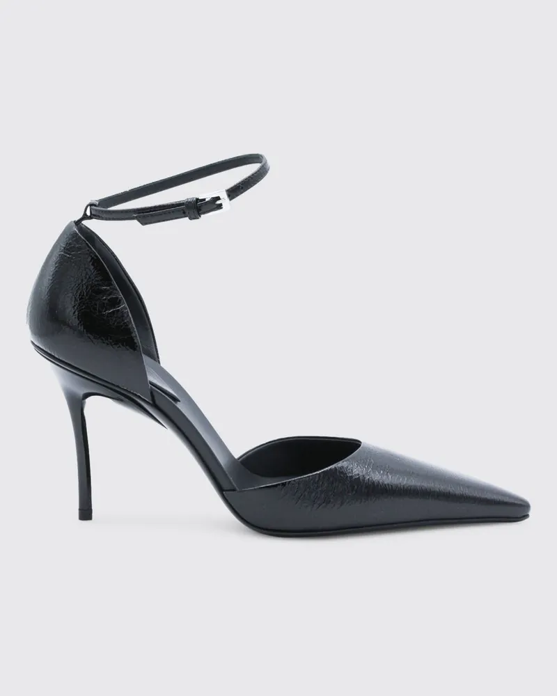 Alaïa D'Orsay Pump aus gerafftem Leder Schwarz