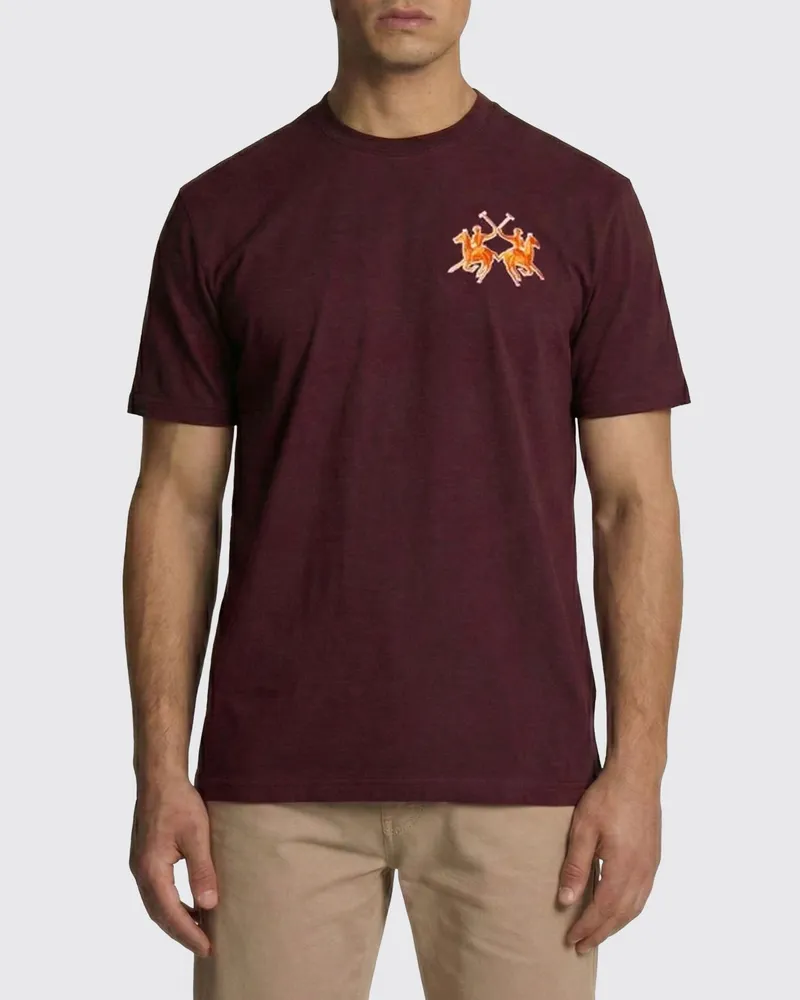 La Martina T-shirt herren Burgunderrot