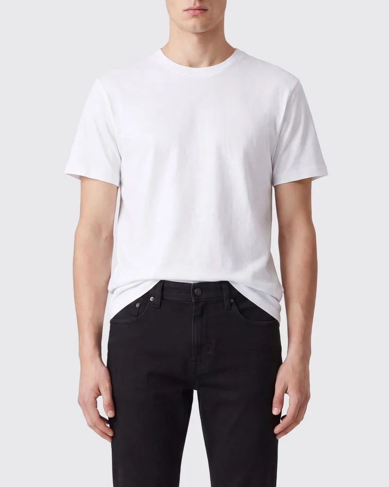 Closed Rundhals-T-Shirt aus Baumwolle mit geradem Saum und kurzen Ärmeln Weiß