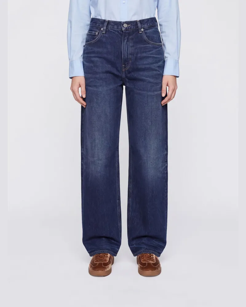 Haikure Bibi Baggy-Jeans aus Baumwolldenim mit mittlerer Leibhöhe und fünf Taschen Blau