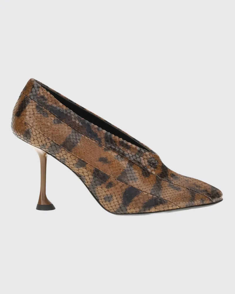 Proenza Schouler Tee Pumps aus Leder mit Python-Print mit hohem Absatz Ocker