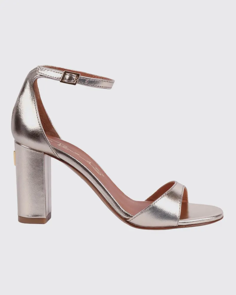 Via Roma 15 Laminierte Ledersandalen Gold