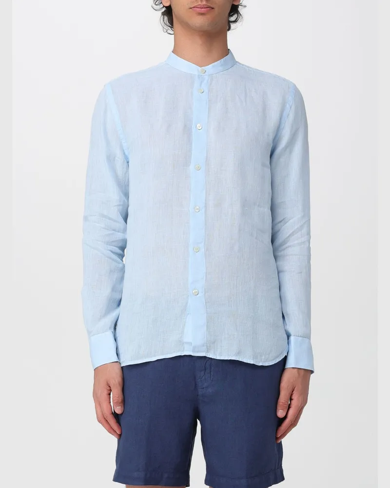 120% Lino Hemd herren Blau