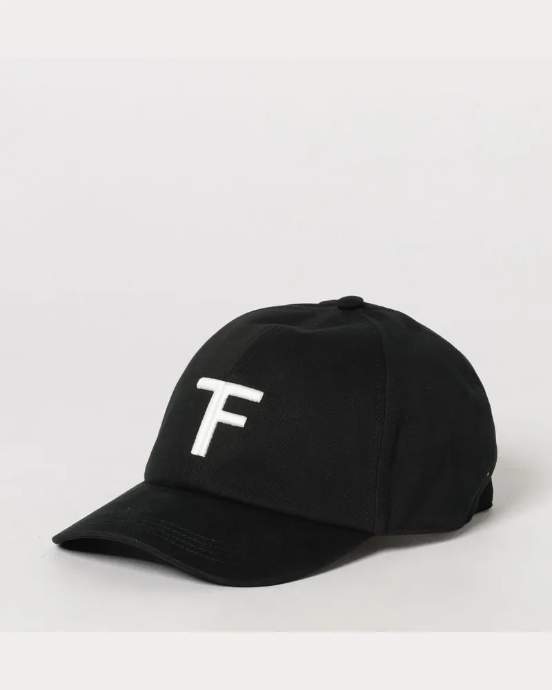 Tom Ford Baseballkappe aus Baumwolltwill mit gesticktem Logo Schwarz