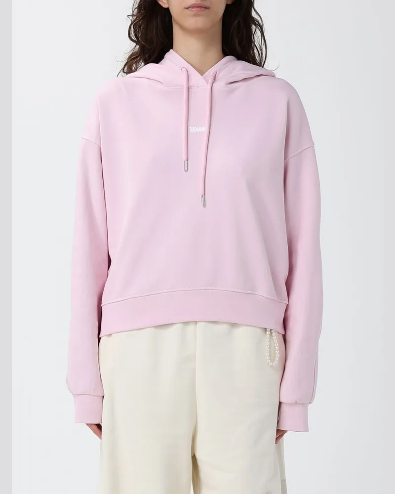 DISCLAIMER Relaxed-Fit-Hoodie von aus Baumwolle mit Logo-Print Pink