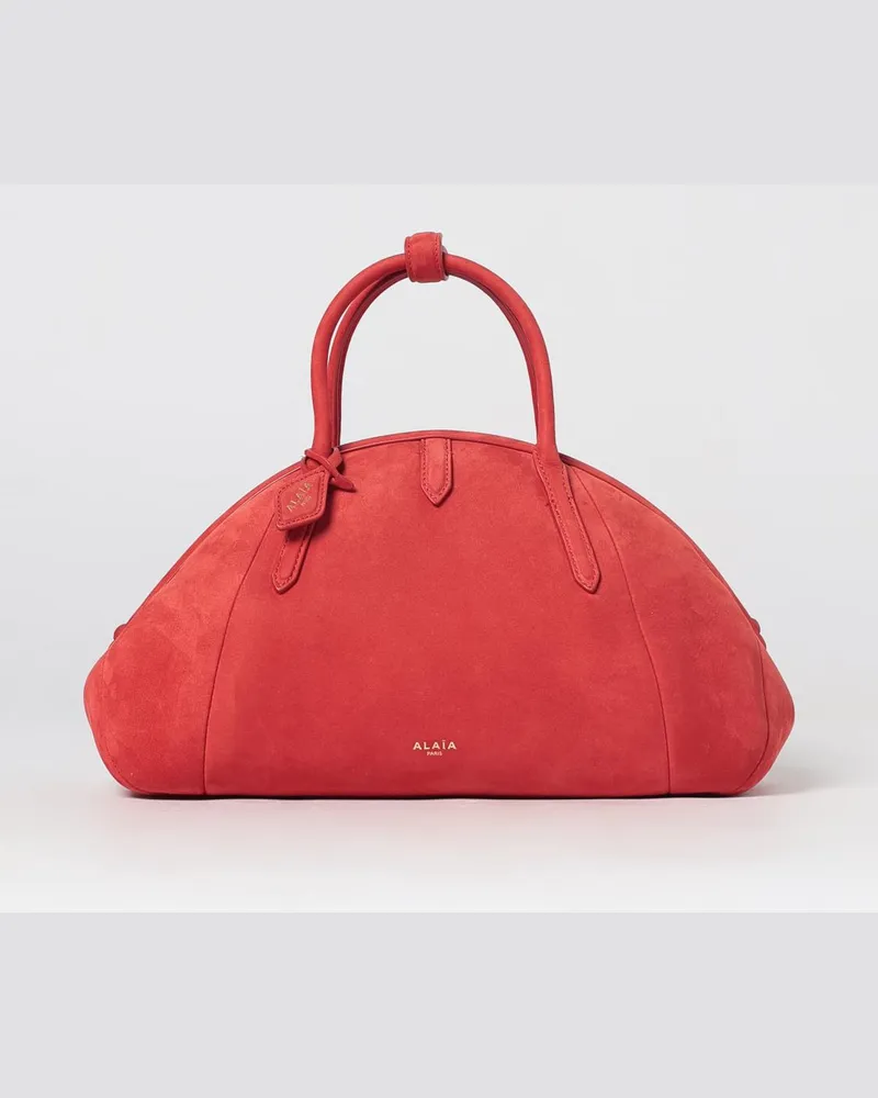 Alaïa Purse Handtasche aus Kalbsleder mit doppeltem Henkel und Druckknopfverschluss Rot