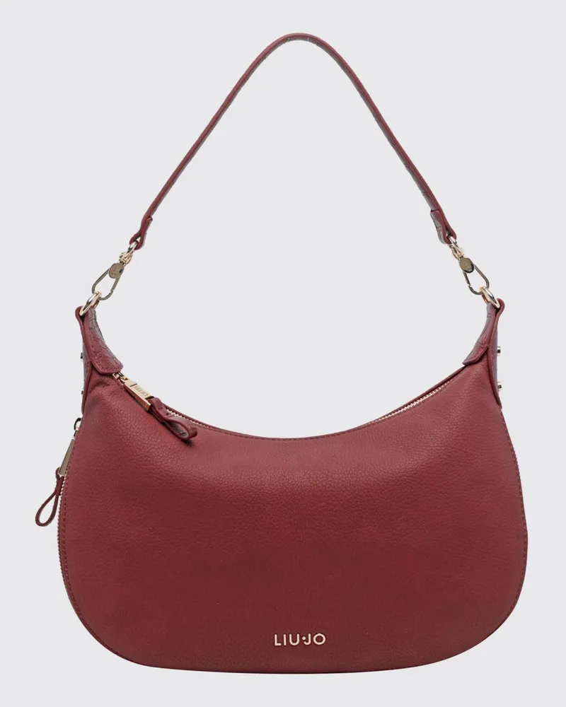Liu Jo Hobo-Tasche von aus Kunstleder mit Monogramm und abnehmbarem Riemen Burgunderrot
