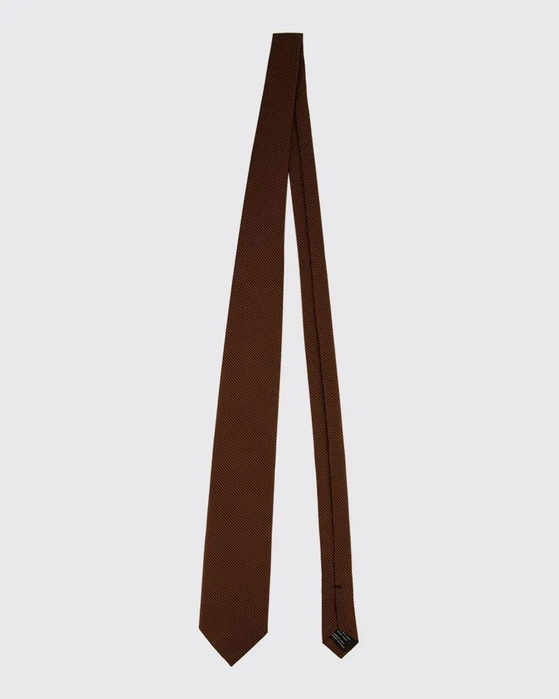 Tom Ford Krawatte aus reiner Maulbeerseide mit abstraktem Bicolor-Muster Braun
