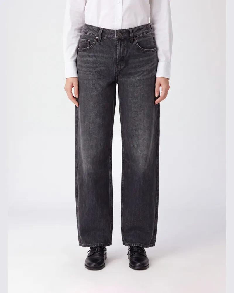 Levi's Straight-Jeans Flora aus Baumwoll-Denim mit niedriger Leibhöhe Schwarz