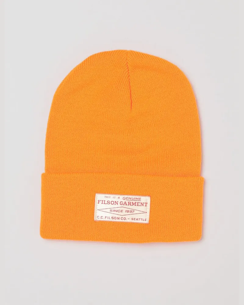 Filson Ballard Acryl-Beanie mit Umschlag und aufgesetztem Logo-Patch Olive