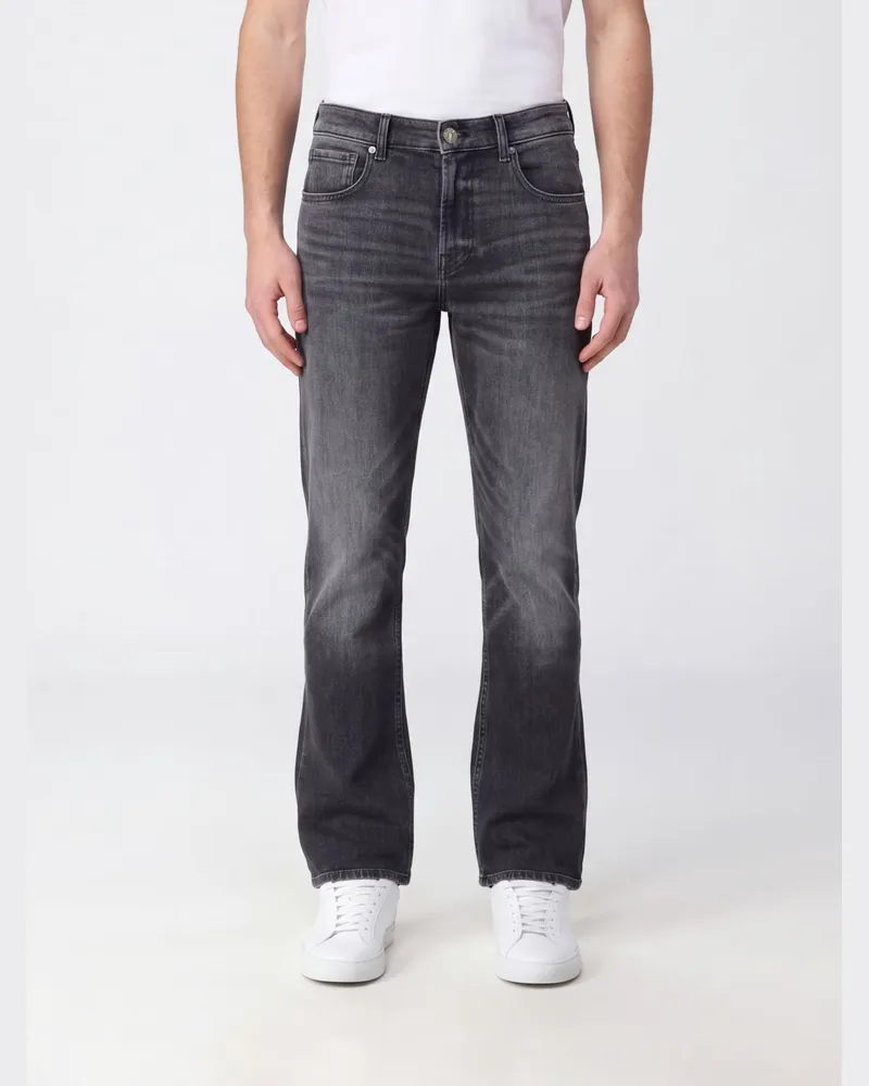 7 for all mankind Straight-Leg Jeans aus Stretch-Denim mit mittlerer Leibhöhe und fünf Taschen Schwarz